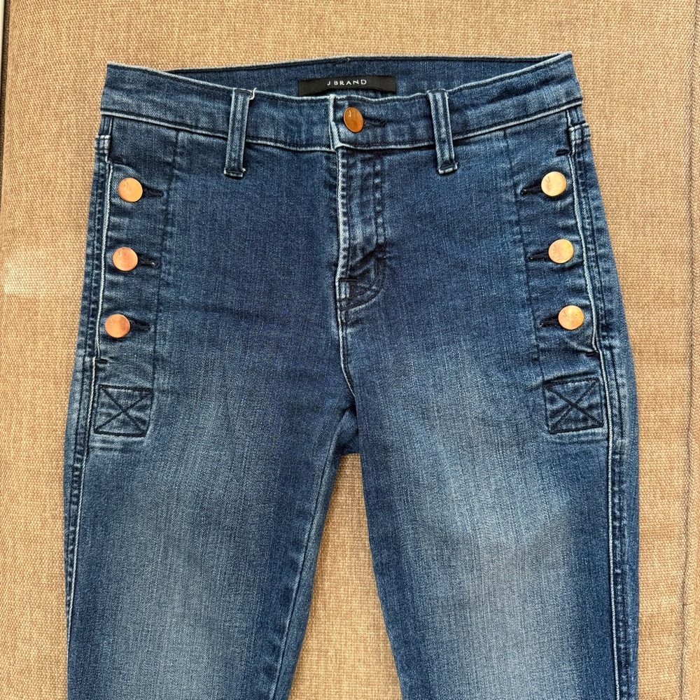 J Brand Dark Wash Mid-Rise Zion Skinny Jeans Womens Waist 25